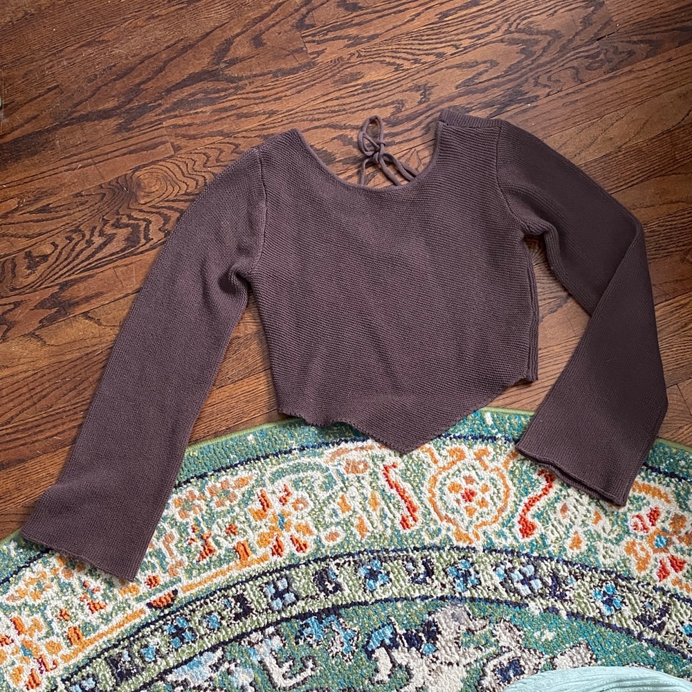 Chocolate brown 100% cotton women's sweater